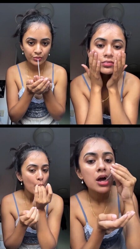 Desi South Indian Very Beautiful Horny Cute Snapchat Naughty Girl Sloppy Spitting On – picture 6