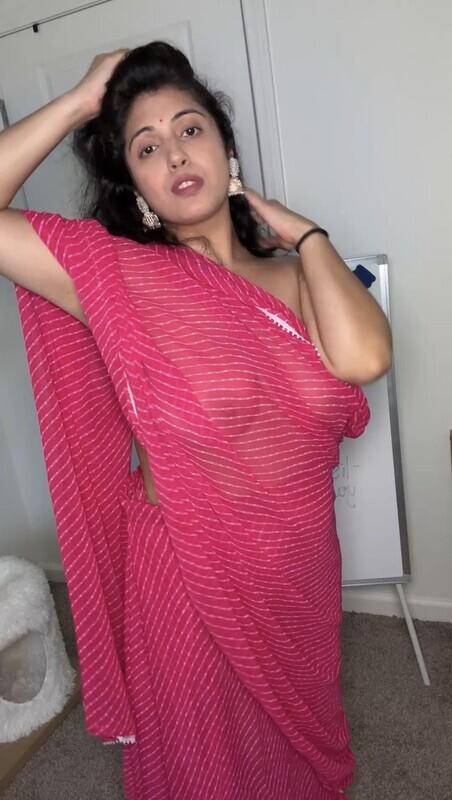 Most Wanted NRI Model Rashmiix @rmiiix69 Teasing in Pink Saree Loyalfans/Onlyfans All Clips Big Boobs Show XXX