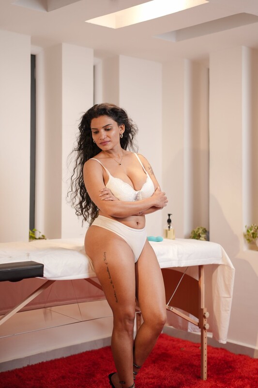 Sexy Resmi R Nair Yellow Mini Skirt White Panty & Bra in Spa Sexy Big Ass Nude Show 2026 – picture 9